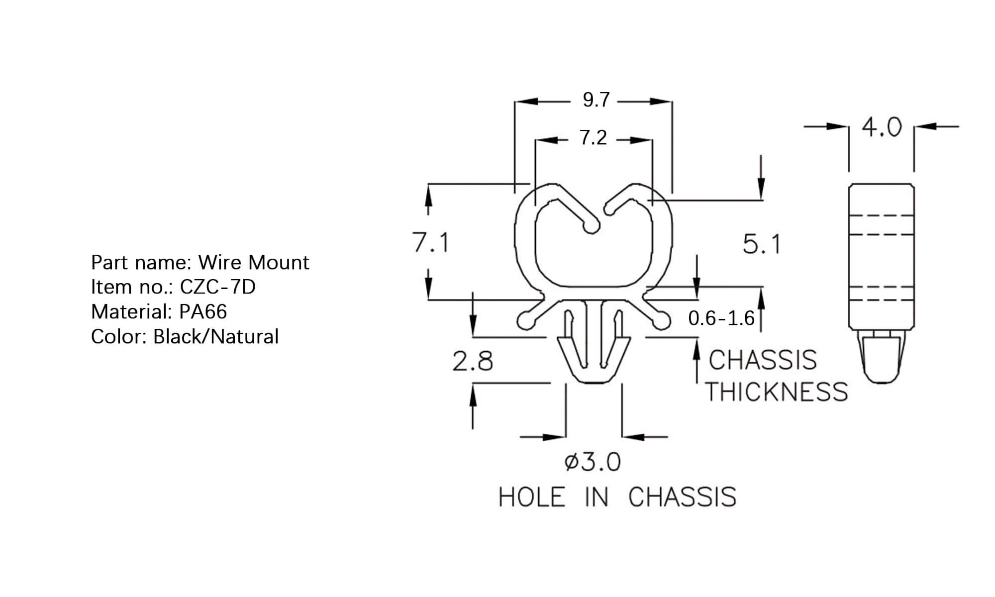 Plastic Wire Mount CZC-7D